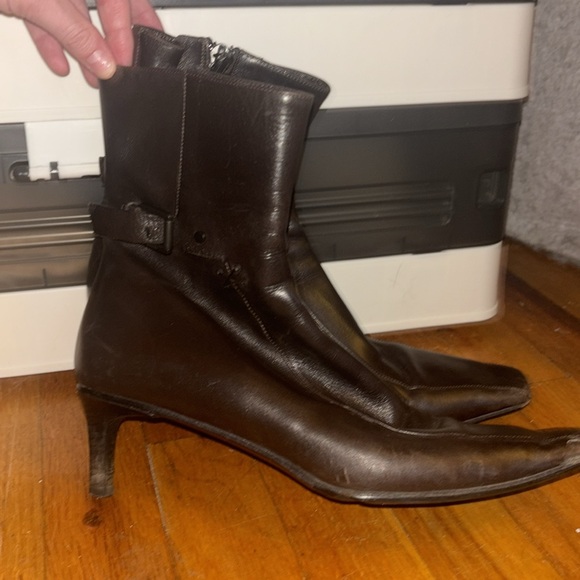Gucci Brown Leather Heeled Boots - Picture 9 of 12